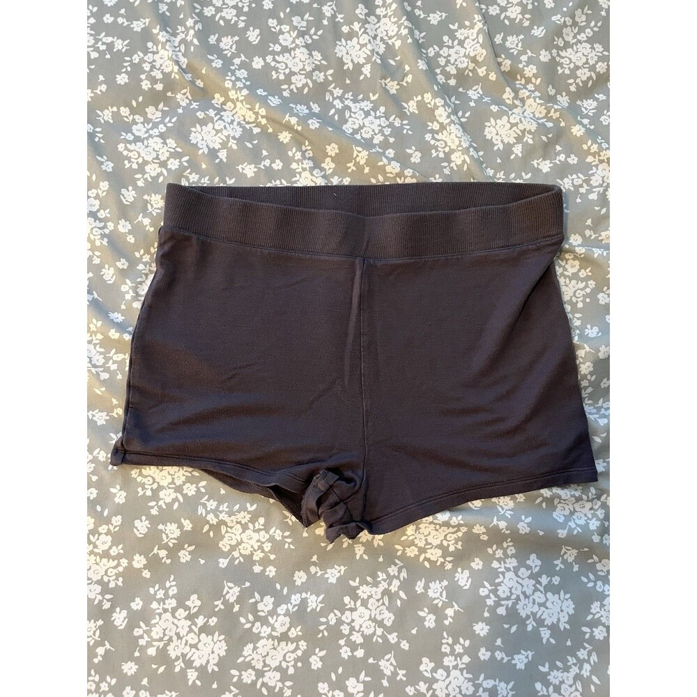 Victoria's Secret Grey Ribbed Boyshort Lounge Shorts Sleep Pajama Mini Size L